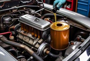 Classic Car Engine oil and filter changing